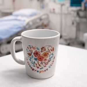 Sonographer Club Floral Heart Coffee Mug